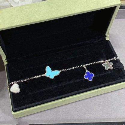 [Super Jewellery]LUCKY SPRING SILVER BRACELET 4 MOTIF
