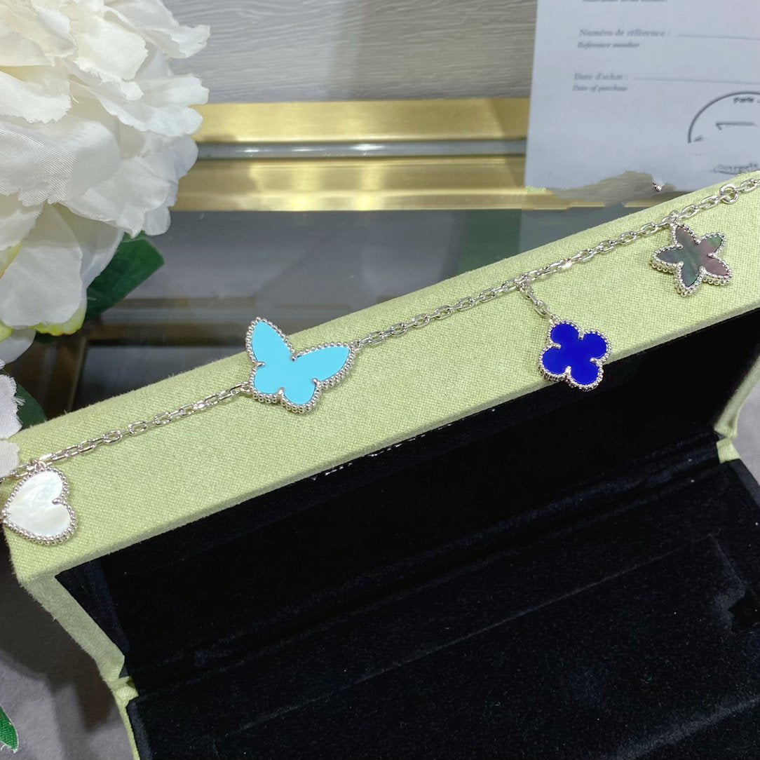 [Super CiCi ]LUCKY SPRING SILBERARMBAND 4 MOTIVE