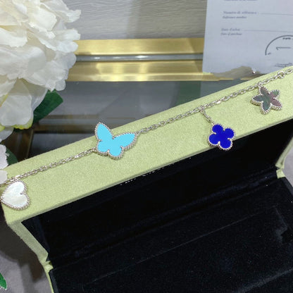 [Super Jewellery]LUCKY SPRING SILVER BRACELET 4 MOTIF