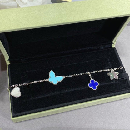 [Super Jewellery]LUCKY SPRING SILVER BRACELET 4 MOTIF