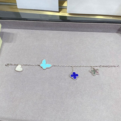[Super Jewellery]LUCKY SPRING SILVER BRACELET 4 MOTIF