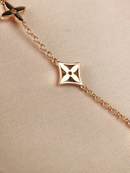 [Super Jewellery]STAR AND SUN 7 MOTIFS GOLD BRACELET
