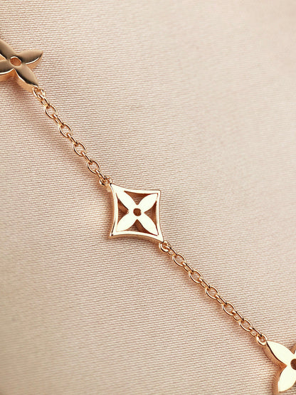 [Super Jewellery]STAR AND SUN 7 MOTIFS GOLD BRACELET