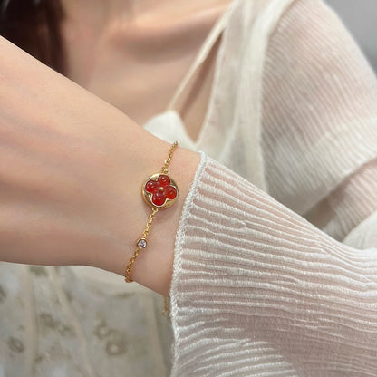 [Super Jewellery]SUN PEDANT CARNELIAN BRACELET
