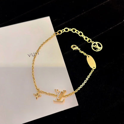 [Super Jewellery]LOGO STAR MOTIF GOLD BRACELET
