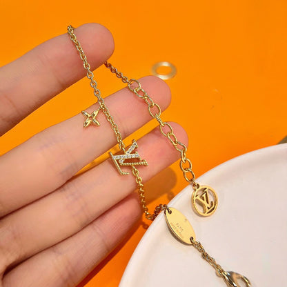 [Super Jewellery]LOGO STAR MOTIF GOLD BRACELET