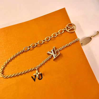 [Super Jewellery]LOGO STAR MOTIF GOLD BRACELET