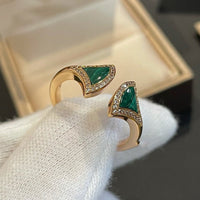 [Super]DREAM MALACHITE DIAMOND OPEN RING