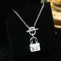 [Super Jewellery]POP H PEDANT SILVER NECKLACE
