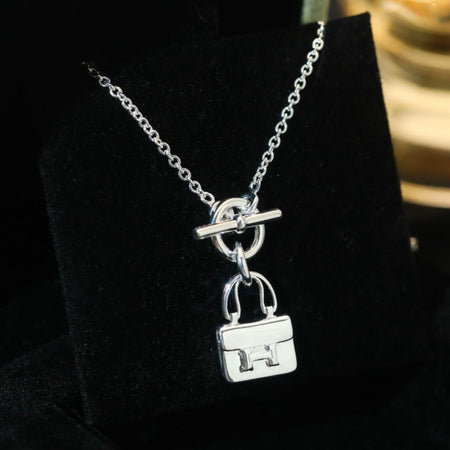 [Super Jewellery]POP H PEDANT SILVER NECKLACE