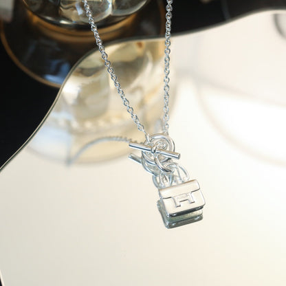 [Super Jewellery]POP H PEDANT SILVER NECKLACE