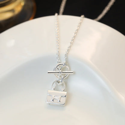 [Super Jewellery]POP H PEDANT SILVER NECKLACE