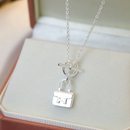 [Super Jewellery]POP H PEDANT SILVER NECKLACE