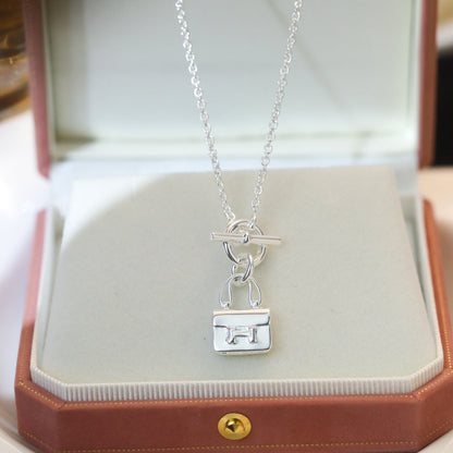 [Super Jewellery]POP H PEDANT SILVER NECKLACE