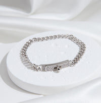 [Super Jewellery]KELLY CHAIN SILVER DIAMOND BRACELET