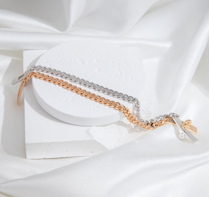 [Super Jewellery]KELLY CHAIN SILVER DIAMOND BRACELET