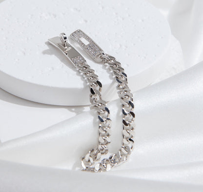[Super Jewellery]KELLY CHAIN SILVER DIAMOND BRACELET