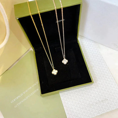 [Super Jewellery]CLOVER MINI 9.5MM WHITE MOTHER-OF-PEARL NECKLACE