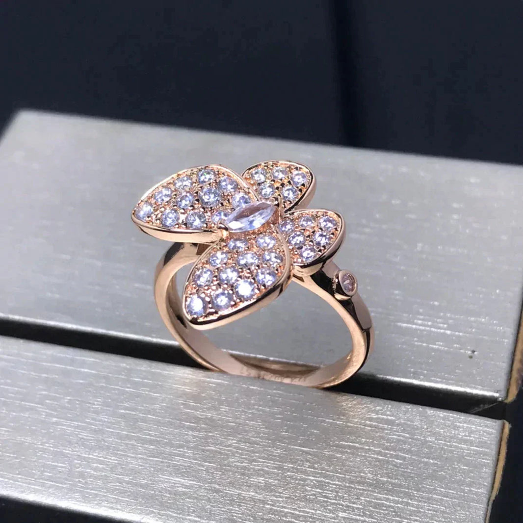 [Super Jewellery]BUTTERFLY PINK GOLD DIAMOND RING