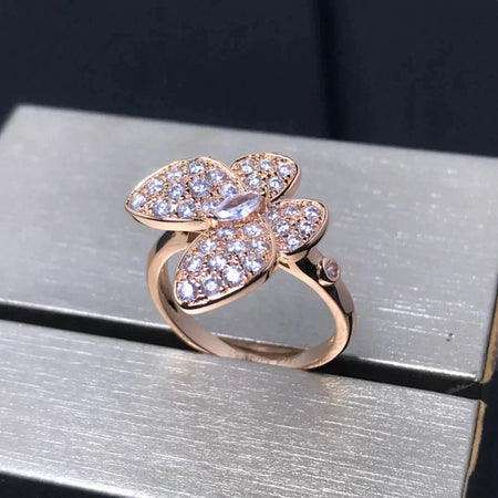 [Super Jewellery]BUTTERFLY PINK GOLD DIAMOND RING