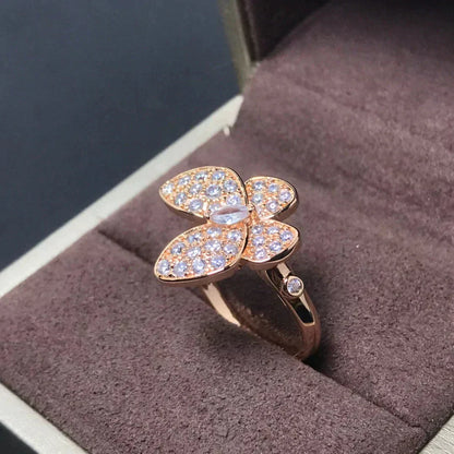 [Super Jewellery]BUTTERFLY PINK GOLD DIAMOND RING