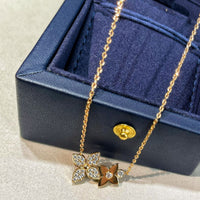 [Super Jewellery]STAR BLOSSOM NECKLACE PINK GOLD DIAMONDS