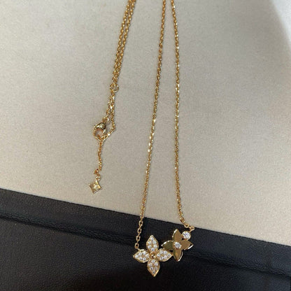 [Super Jewellery]STAR BLOSSOM NECKLACE PINK GOLD DIAMONDS