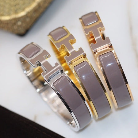 [Super Jewellery]H BRACELET 12MM BROWN