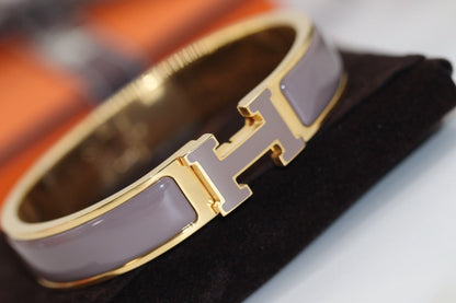[Super Jewellery]H BRACELET 12MM BROWN