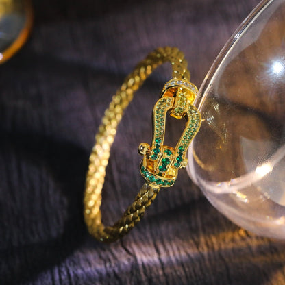 [Super Jewellery]FORCE 10 GOLD GREEN DIAMOND PAVED
