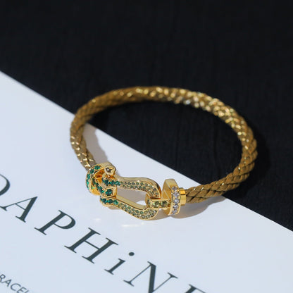 [Super Jewellery]FORCE 10 GOLD GREEN DIAMOND PAVED