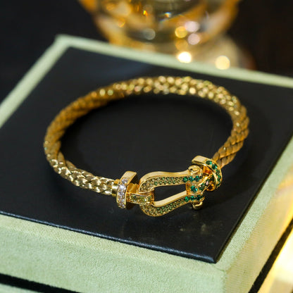 [Super Jewellery]FORCE 10 GOLD GREEN DIAMOND PAVED