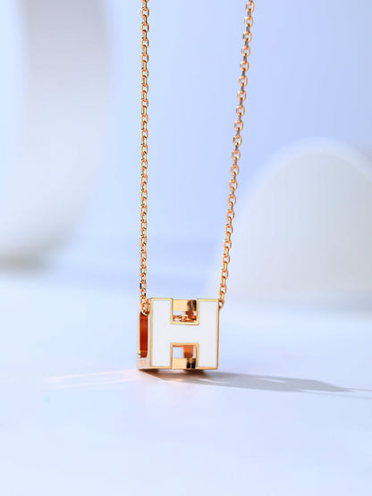 [Super Jewellery]H CAGE PINK GOLD NECKLACE