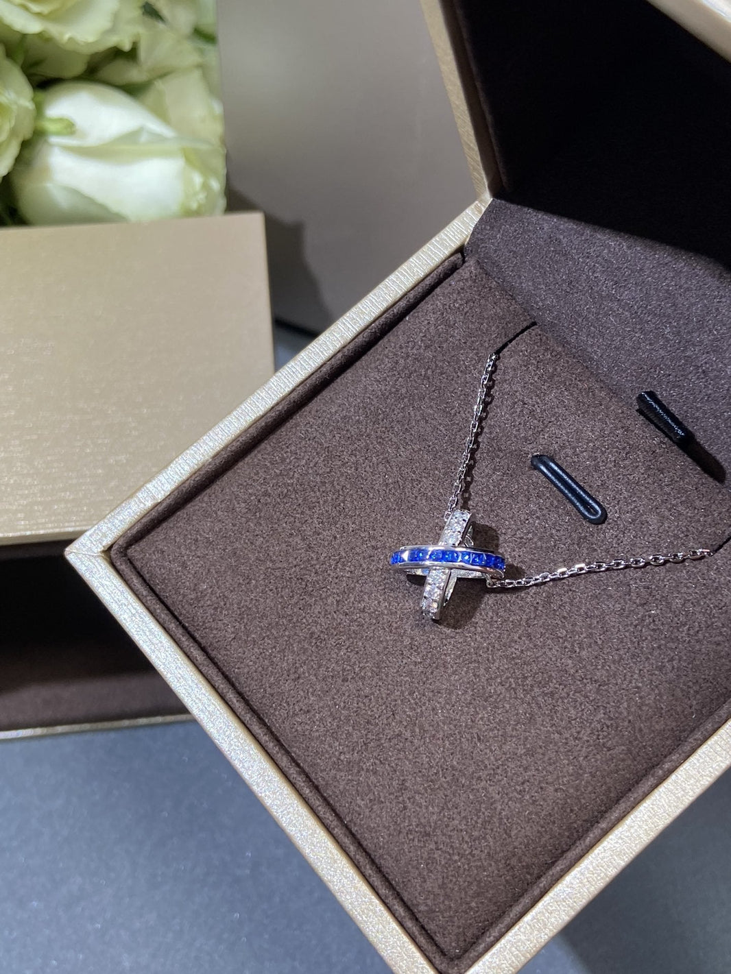 [Super Jewellery]LIENS DIAMOND SILVER NECKLACE