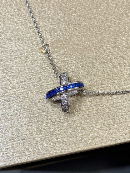 [Super Jewellery]LIENS DIAMOND SILVER NECKLACE