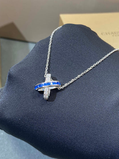 [Super Jewellery]LIENS DIAMOND SILVER NECKLACE