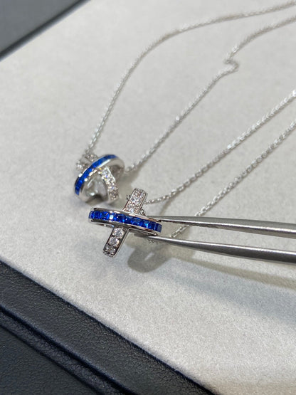 [Super Jewellery]LIENS DIAMOND SILVER NECKLACE