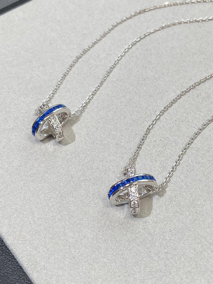 [Super Jewellery]LIENS DIAMOND SILVER NECKLACE