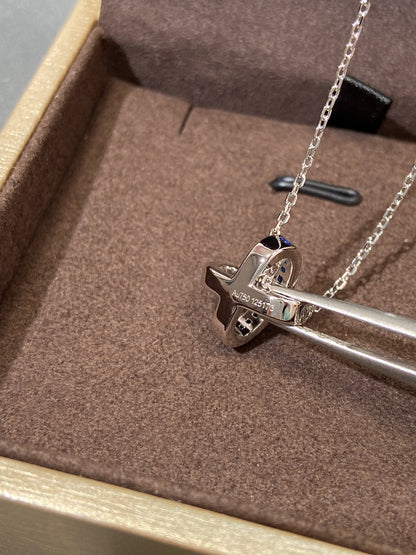 [Super Jewellery]LIENS DIAMOND SILVER NECKLACE