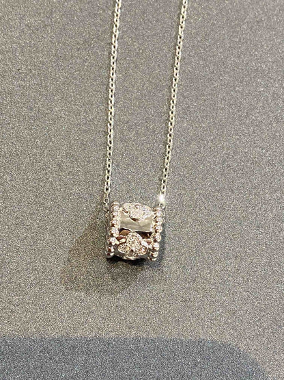 [Super Jewellery]PERLEE PEDANT SIVLER DIAMOND NECKLACE