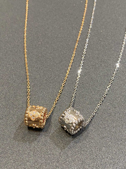 [Super Jewellery]PERLEE PEDANT SIVLER DIAMOND NECKLACE