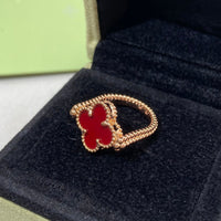 [Super Jewellery]CLOVER RIVERSIBLE PINK GOLD RING