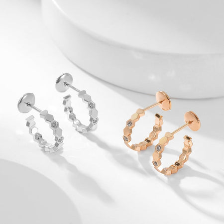 [Super Jewellery]BEE LOVE DIAMOND HOOP EARRINGS