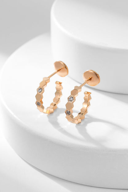 [Super Jewellery]BEE LOVE DIAMOND HOOP EARRINGS