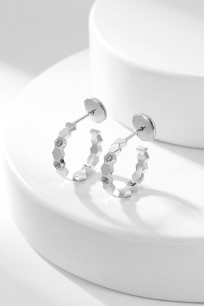 [Super Jewellery]BEE LOVE DIAMOND HOOP EARRINGS