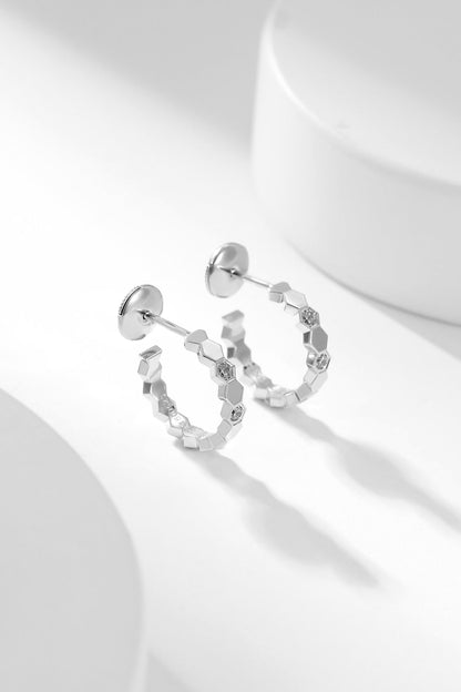 [Super Jewellery]BEE LOVE DIAMOND HOOP EARRINGS