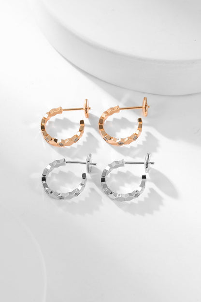 [Super Jewellery]BEE LOVE DIAMOND HOOP EARRINGS