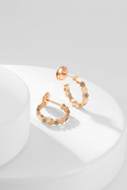 [Super Jewellery]BEE LOVE DIAMOND HOOP EARRINGS