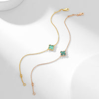 [Super Jewellery]CLOVER BRACELET MALACHITE 1 MOTIF