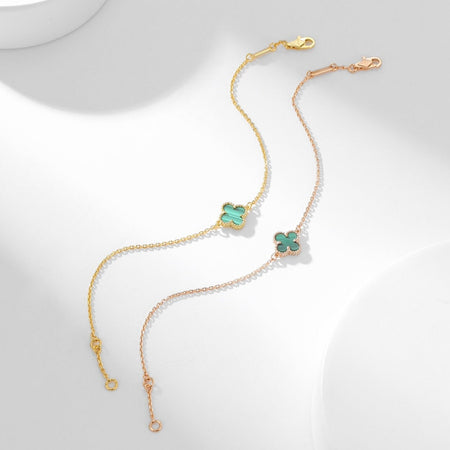 [Super Jewellery]CLOVER BRACELET MALACHITE 1 MOTIF